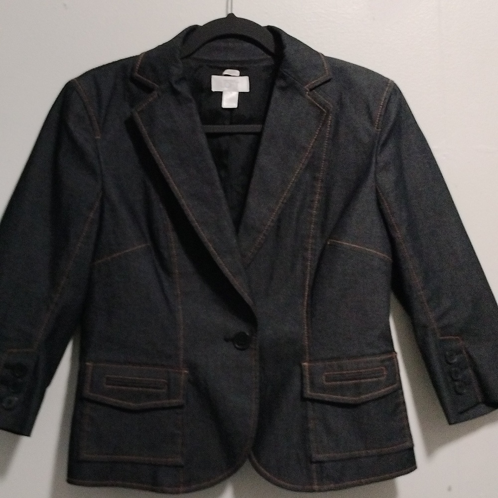 Ann Taylor Loft denim single button jacket size 6